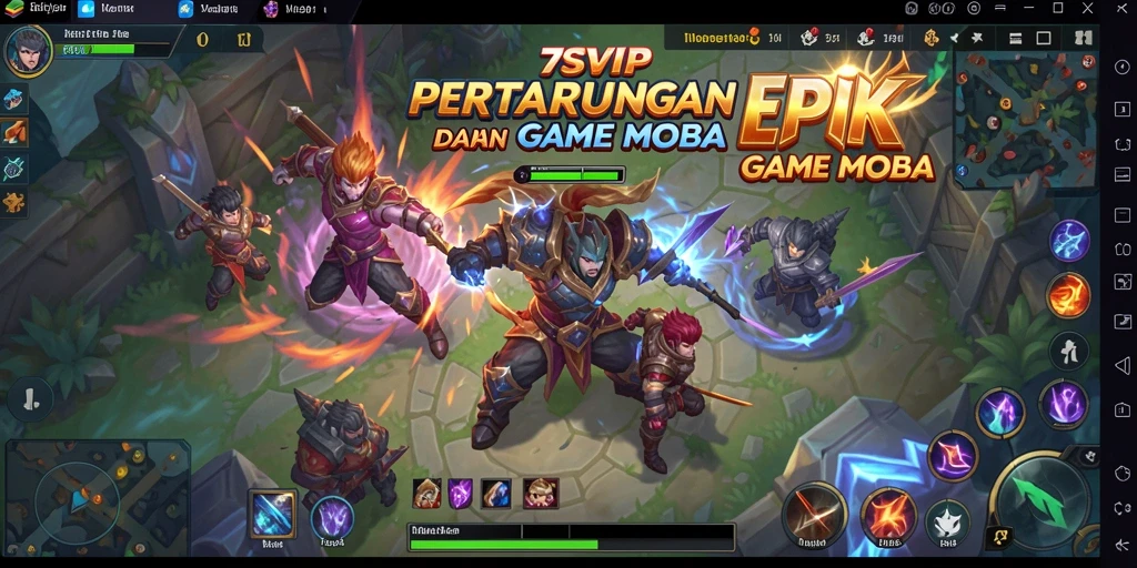 Tampilan gameplay 7SVIP yang mendebarkan dan penuh aksi MOBA.