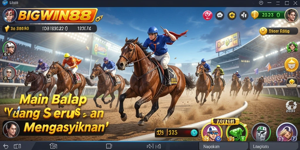 Screenshot gameplay BIGWIN88 menampilkan aksi balap yang mendebarkan.