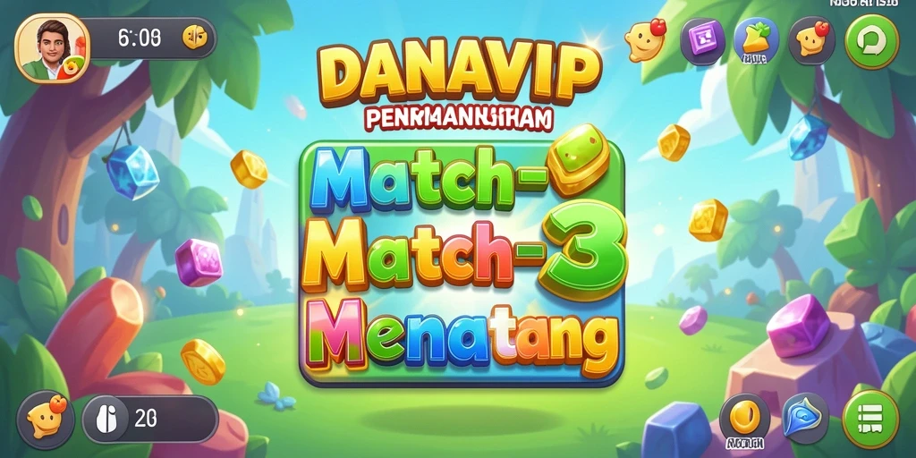 Tampilan gameplay seru dan berwarna-warni dari DANAVIP match-3.
