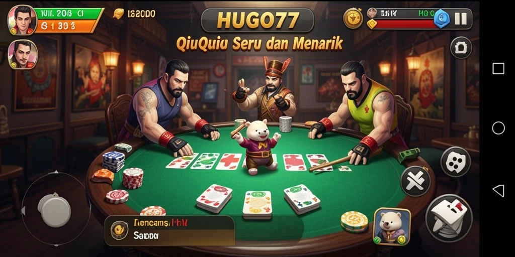 Tangkapan layar HUGO77 menampilkan gameplay seru QiuQiu.