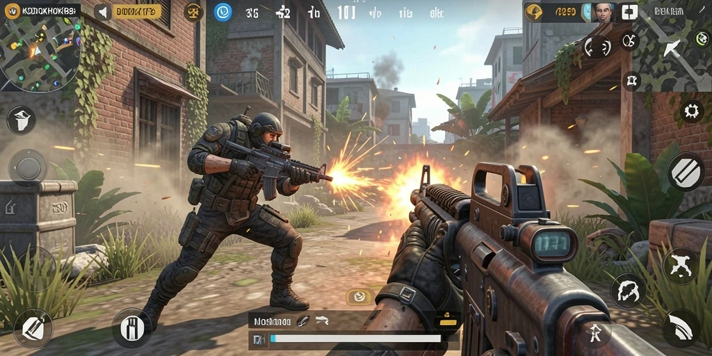 Tampilan gameplay KODOKHOKI889 yang menegangkan dalam pertempuran FPS.