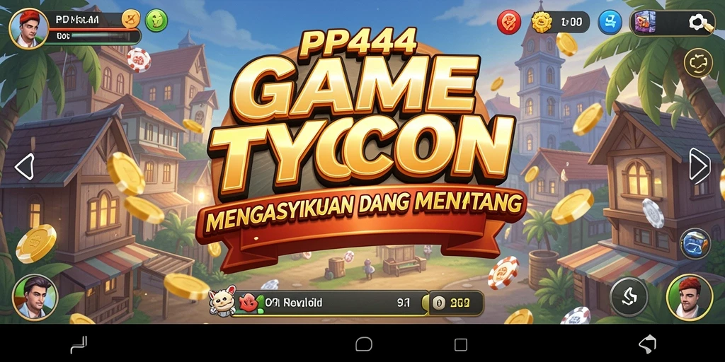 Screenshot gameplay PP444 menampilkan strategi bisnis yang seru dan grafik menarik.