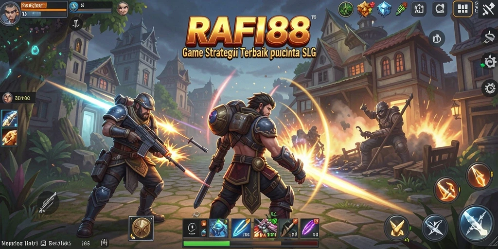 Screenshot gameplay menunjukkan pertempuran strategis dalam <strong>RAFI88</strong>.