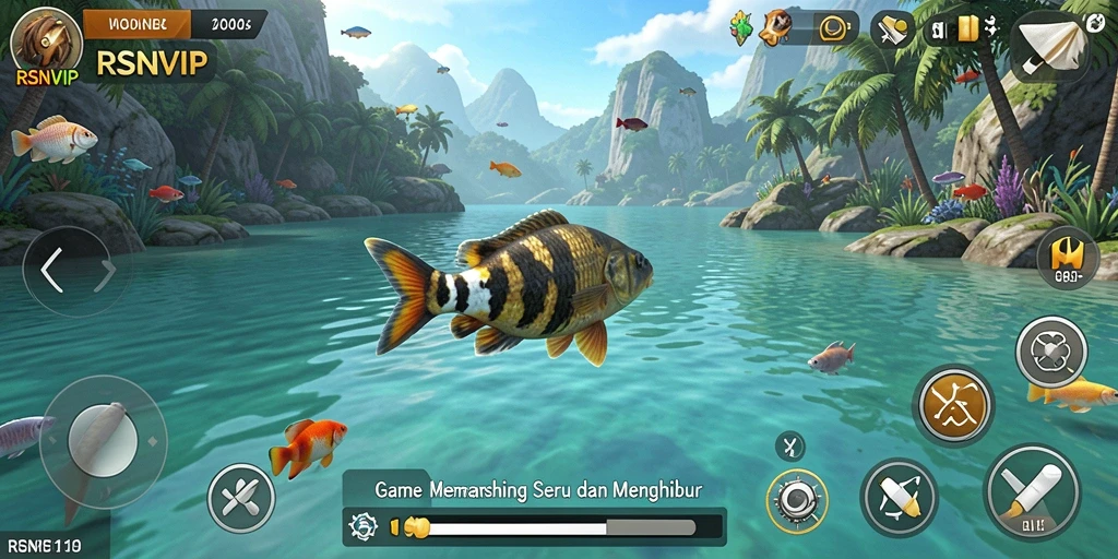 Tampilan gameplay memancing yang menakjubkan dalam RSNVIP.