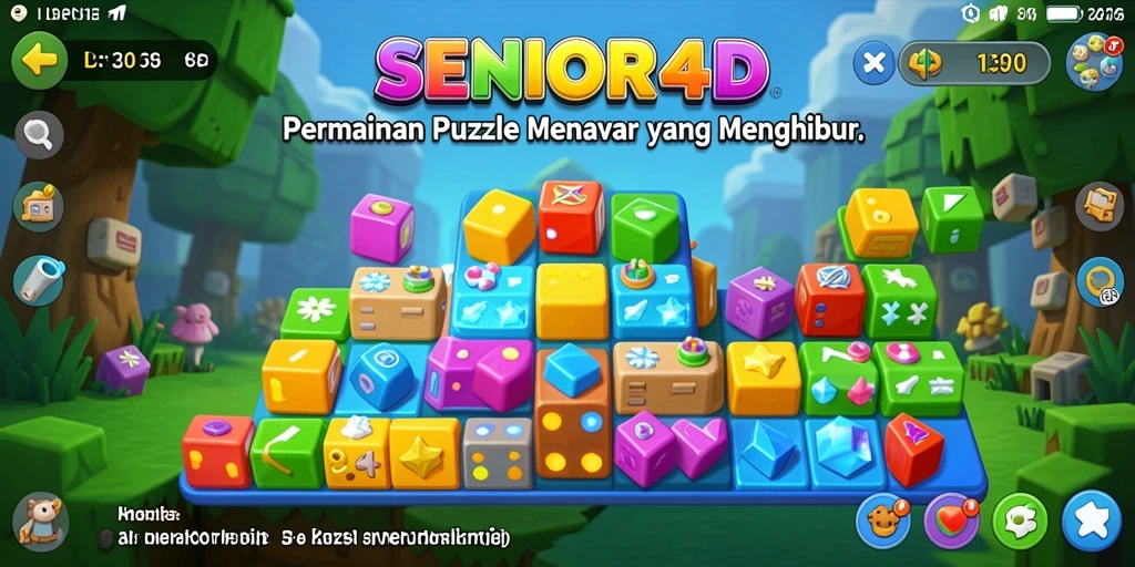 Screenshot gameplay SENIOR4D menampilkan tantangan puzzle yang menarik.