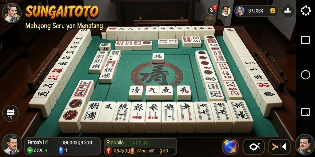 Tampilan gameplay SUNGAITOTO yang menampilkan ubin Mahjong.