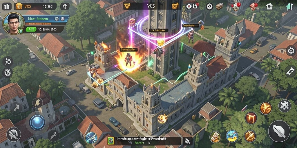 Tampilan gameplay VC5 menampilkan strategi Tower Defense yang seru.